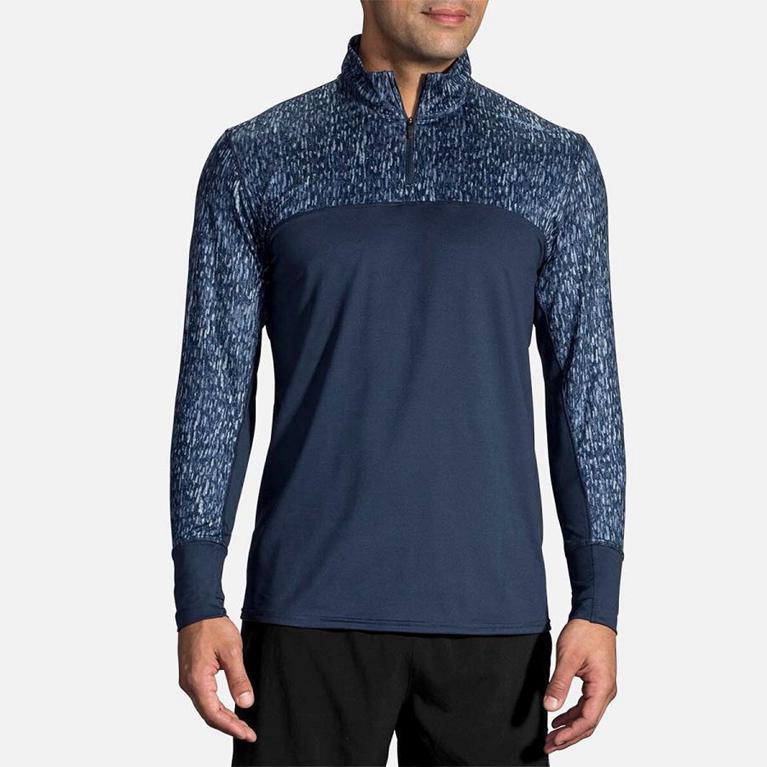 Brooks DASH HALF ZIP Running Jackets Mens Canada - Blue (EJX491367)